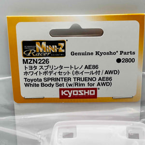 Kyosho Mini-z Toyota SPRINTER TRUENO AE86 White Body set w/rim MZN226