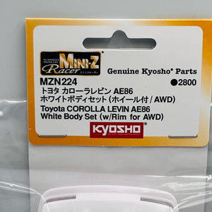 Kyosho Mini-z White Body Set Toyota LEVIN AE86 White Body set w/rim MZN224